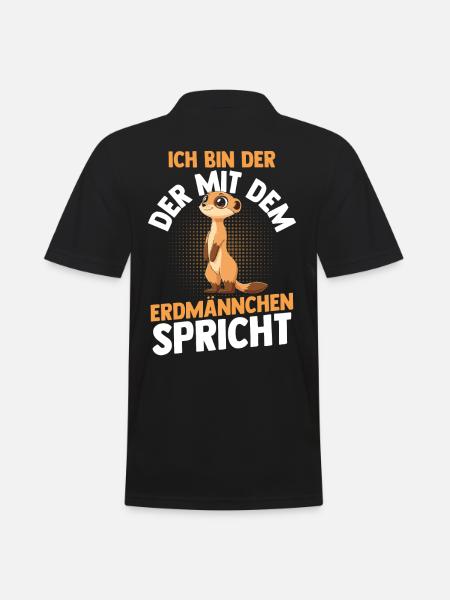 Erdmännchen - Männer Poloshirt - Schwarz