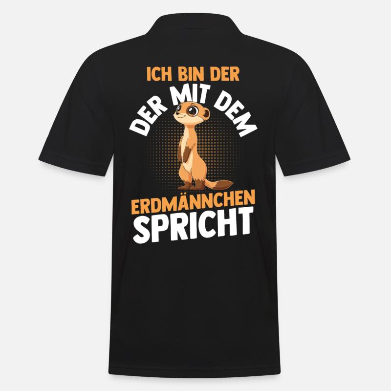 Erdmännchen - Männer Poloshirt - Schwarz