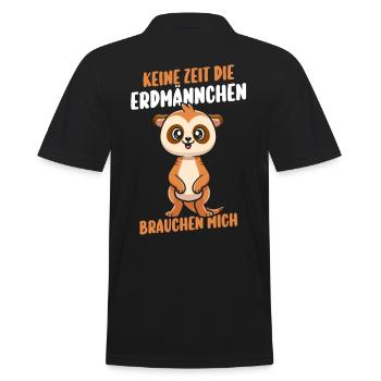 Erdmännchen - Männer Poloshirt - Schwarz - Hinten - Kai (181cm)