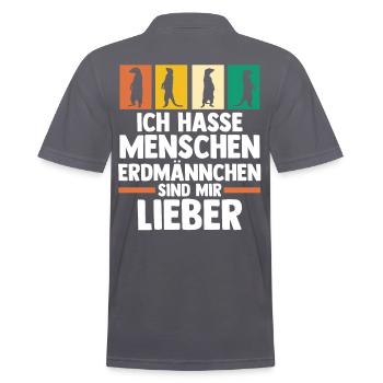 Erdmännchen - Männer Poloshirt - Anthrazit - Hinten - Nico (186cm)