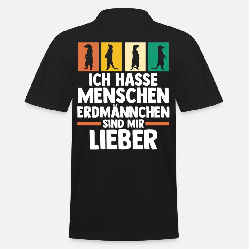 Erdmännchen - Männer Poloshirt - Schwarz