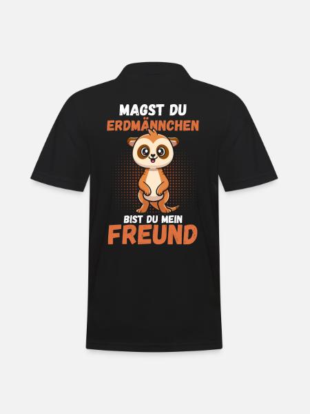 Erdmännchen - Männer Poloshirt - Schwarz