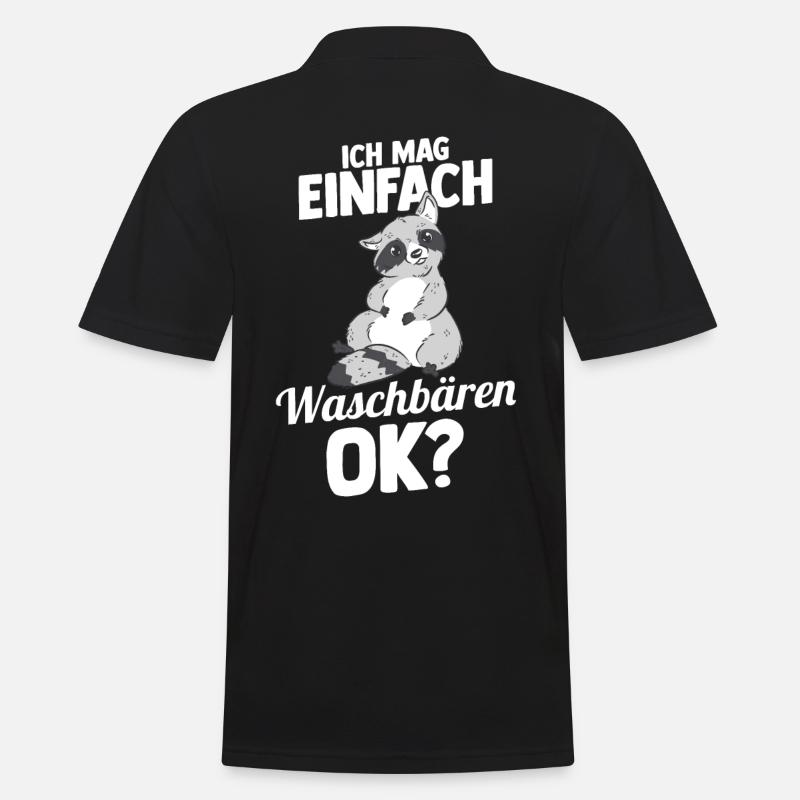 Waschbär - Männer Poloshirt - Schwarz