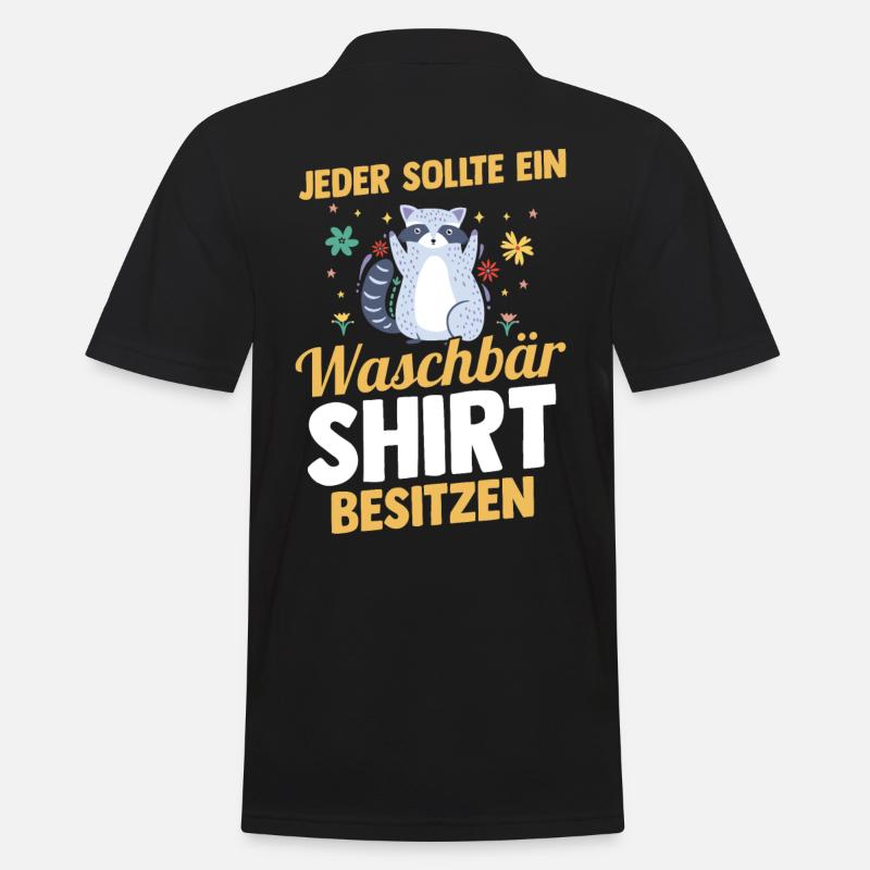 Waschbär - Männer Poloshirt - Schwarz