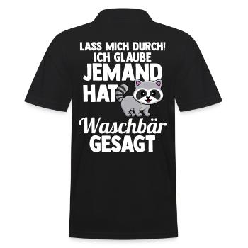Waschbär - Männer Poloshirt - Schwarz - Hinten - Kai (181cm)