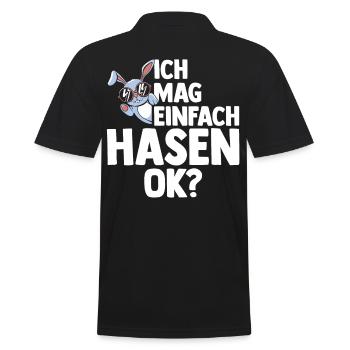 Kaninchen Hase - Männer Poloshirt - Schwarz - Hinten - Kai (181cm)
