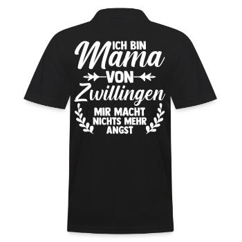 Mutter Zwillingsmama Mama von Zwillingen - Männer Poloshirt - Schwarz - Hinten - Kai (181cm)
