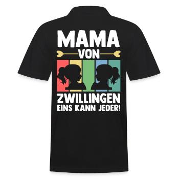 Mutter Mama von Zwillingen Zwillingsmama - Männer Poloshirt - Schwarz - Hinten - Kai (181cm)