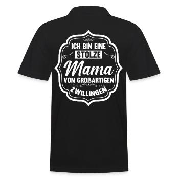 Mutter Zwillingsmama Mama von Zwillingen - Männer Poloshirt - Schwarz - Hinten - Kai (181cm)