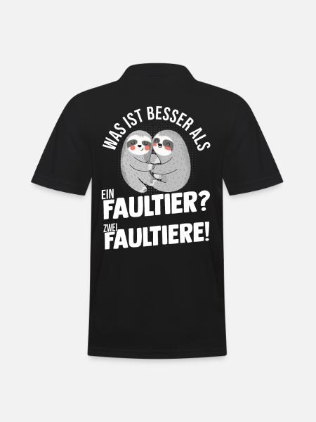 Faultier - Männer Poloshirt - Schwarz