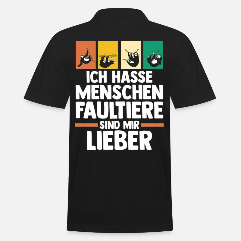 Faultier - Männer Poloshirt - Schwarz