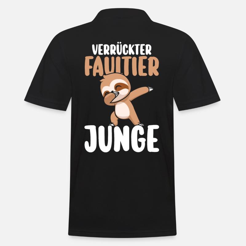 Faultier - Männer Poloshirt - Schwarz