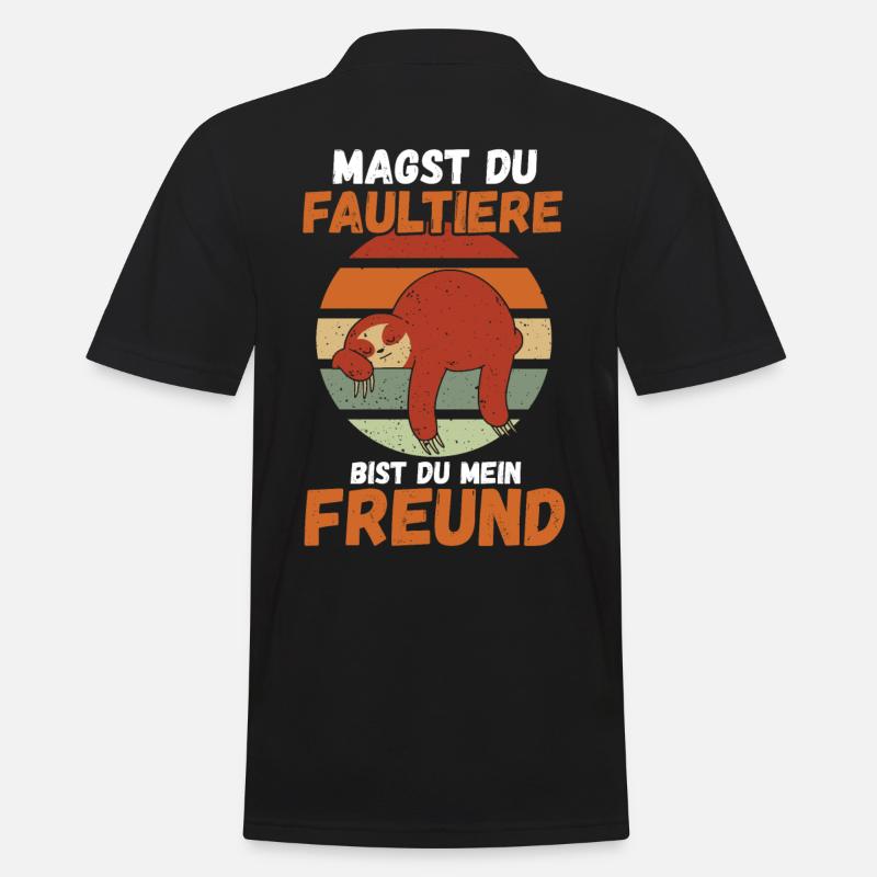 Faultier - Männer Poloshirt - Schwarz