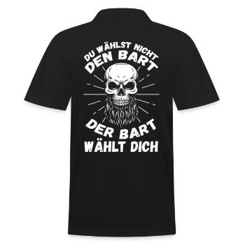 Bärtig Bartträger Schnurrbart Bart - Männer Poloshirt - Schwarz - Hinten - Kai (181cm)
