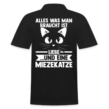 Katze Miezekatze Katzenliebhaber Katzenbesitzer Ka - Männer Poloshirt - Schwarz - Hinten - Kai (181cm)