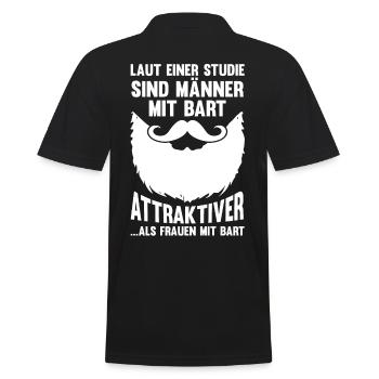 Bärtig Bartträger Schnurrbart Bart - Männer Poloshirt - Schwarz - Hinten - Kai (181cm)
