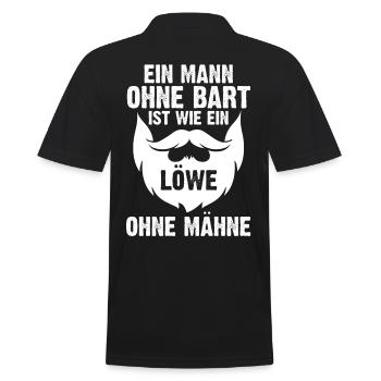 Bärtig Bartträger Schnurrbart Bart - Männer Poloshirt - Schwarz - Hinten - Kai (181cm)