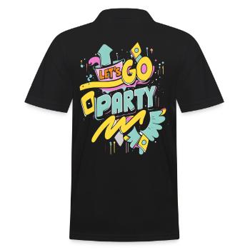 Let's Go Party - Männer Poloshirt - Schwarz - Hinten - Kai (181cm)