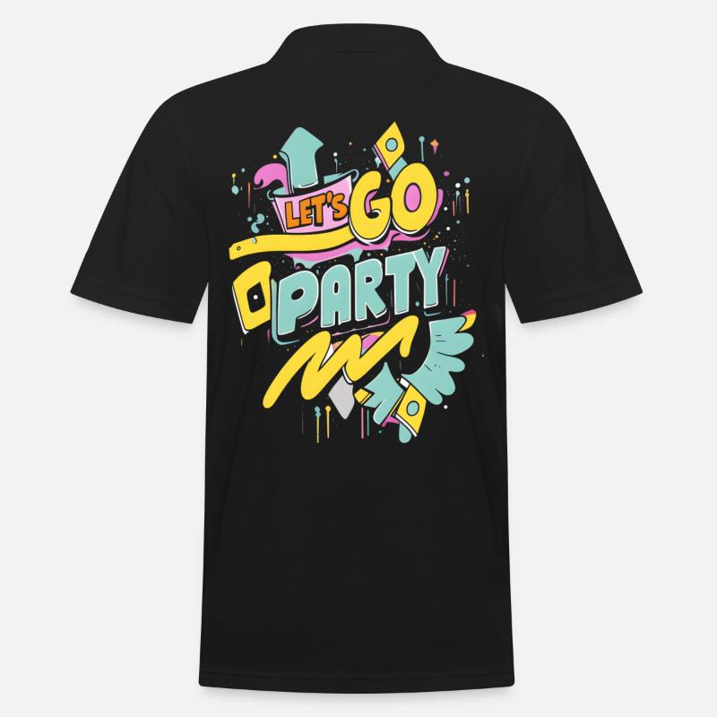 Let's Go Party - Männer Poloshirt - Schwarz