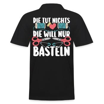 Bastler Bastelunterricht Basteln - Männer Poloshirt - Schwarz - Hinten - Kai (181cm)