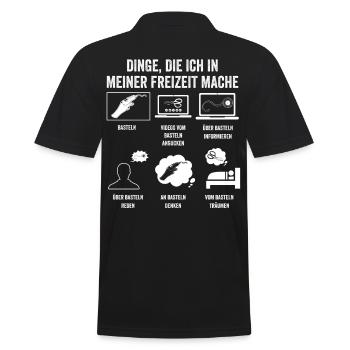 Bastler Bastelunterricht Basteln - Männer Poloshirt - Schwarz - Hinten - Kai (181cm)