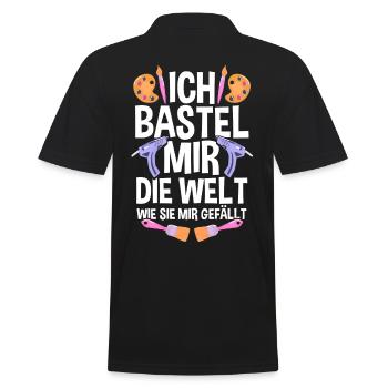 Bastler Bastelunterricht Basteln - Männer Poloshirt - Schwarz - Hinten - Kai (181cm)