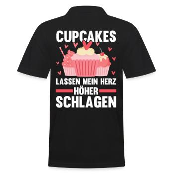 Backen Cupcakes - Männer Poloshirt - Schwarz - Hinten - Kai (181cm)
