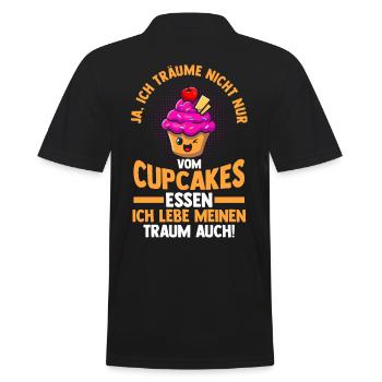 Backen Cupcakes - Männer Poloshirt - Schwarz - Hinten - Kai (181cm)