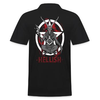 Hellish Satan Baphomet - Männer Poloshirt - Schwarz - Hinten - Kai (181cm)