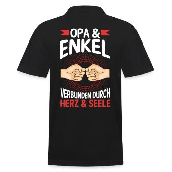 Großvater Opa und Enkel - Männer Poloshirt - Schwarz - Hinten - Kai (181cm)