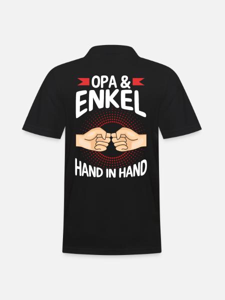 Großvater Opa und Enkel - Männer Poloshirt - Schwarz
