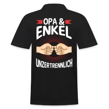 Großvater Opa und Enkel - Männer Poloshirt - Schwarz - Hinten - Kai (181cm)