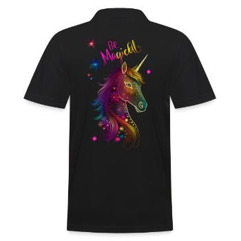 Unicorn Mandala Be Magical - Men's Polo Shirt - black - Back - Kai (181cm)