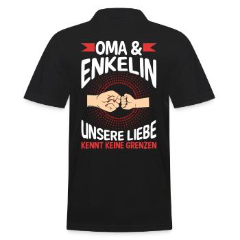 Oma Großmutter und Enkelin - Männer Poloshirt - Schwarz - Hinten - Kai (181cm)