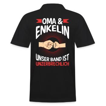 Oma Großmutter und Enkelin - Männer Poloshirt - Schwarz - Hinten - Kai (181cm)