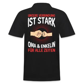 Oma Großmutter und Enkelin - Männer Poloshirt - Schwarz - Hinten - Kai (181cm)