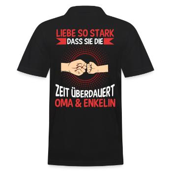 Oma Großmutter und Enkelin - Männer Poloshirt - Schwarz - Hinten - Kai (181cm)
