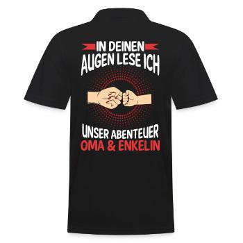 Oma Großmutter und Enkelin - Männer Poloshirt - Schwarz - Hinten - Kai (181cm)