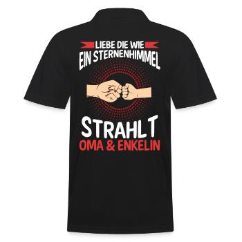 Oma Großmutter und Enkelin - Männer Poloshirt - Schwarz - Hinten - Kai (181cm)