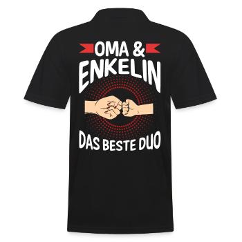 Oma Großmutter und Enkelin - Männer Poloshirt - Schwarz - Hinten - Kai (181cm)