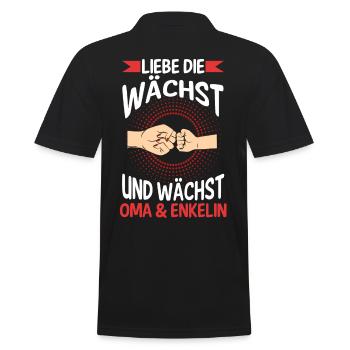 Oma Großmutter und Enkelin - Männer Poloshirt - Schwarz - Hinten - Kai (181cm)