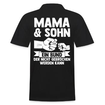 Mutter Muttertag Mama und Sohn - Männer Poloshirt - Schwarz - Hinten - Kai (181cm)