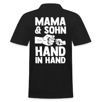 Mutter Muttertag Mama und Sohn - Männer Poloshirt - Schwarz - Hinten - Kai (181cm)