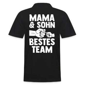 Mutter Muttertag Mama und Sohn - Männer Poloshirt - Schwarz - Hinten - Kai (181cm)