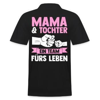 Mutter Muttertag Mama und Tochter - Männer Poloshirt - Schwarz - Hinten - Kai (181cm)