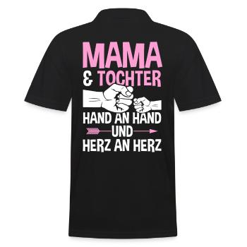 Mutter Muttertag Mama und Tochter - Männer Poloshirt - Schwarz - Hinten - Kai (181cm)