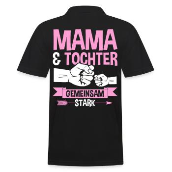 Mutter Muttertag Mama und Tochter - Männer Poloshirt - Schwarz - Hinten - Kai (181cm)
