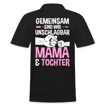 Mutter Muttertag Mama und Tochter - Männer Poloshirt - Schwarz - Hinten - Kai (181cm)