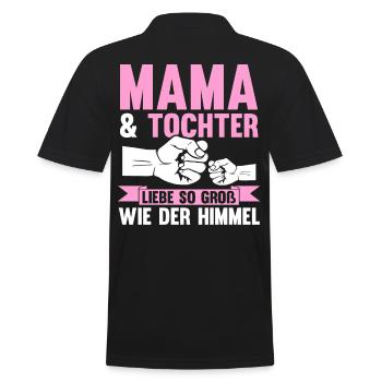 Mutter Muttertag Mama und Tochter - Männer Poloshirt - Schwarz - Hinten - Kai (181cm)