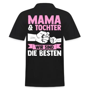 Mutter Muttertag Mama und Tochter - Männer Poloshirt - Schwarz - Hinten - Kai (181cm)